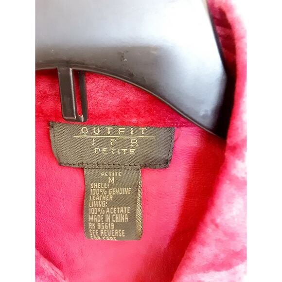 OUTFIT JPR Petite Jacket, Women's Size Medium Pink Leather Open, Unlined EUC - Picture 3 of 3